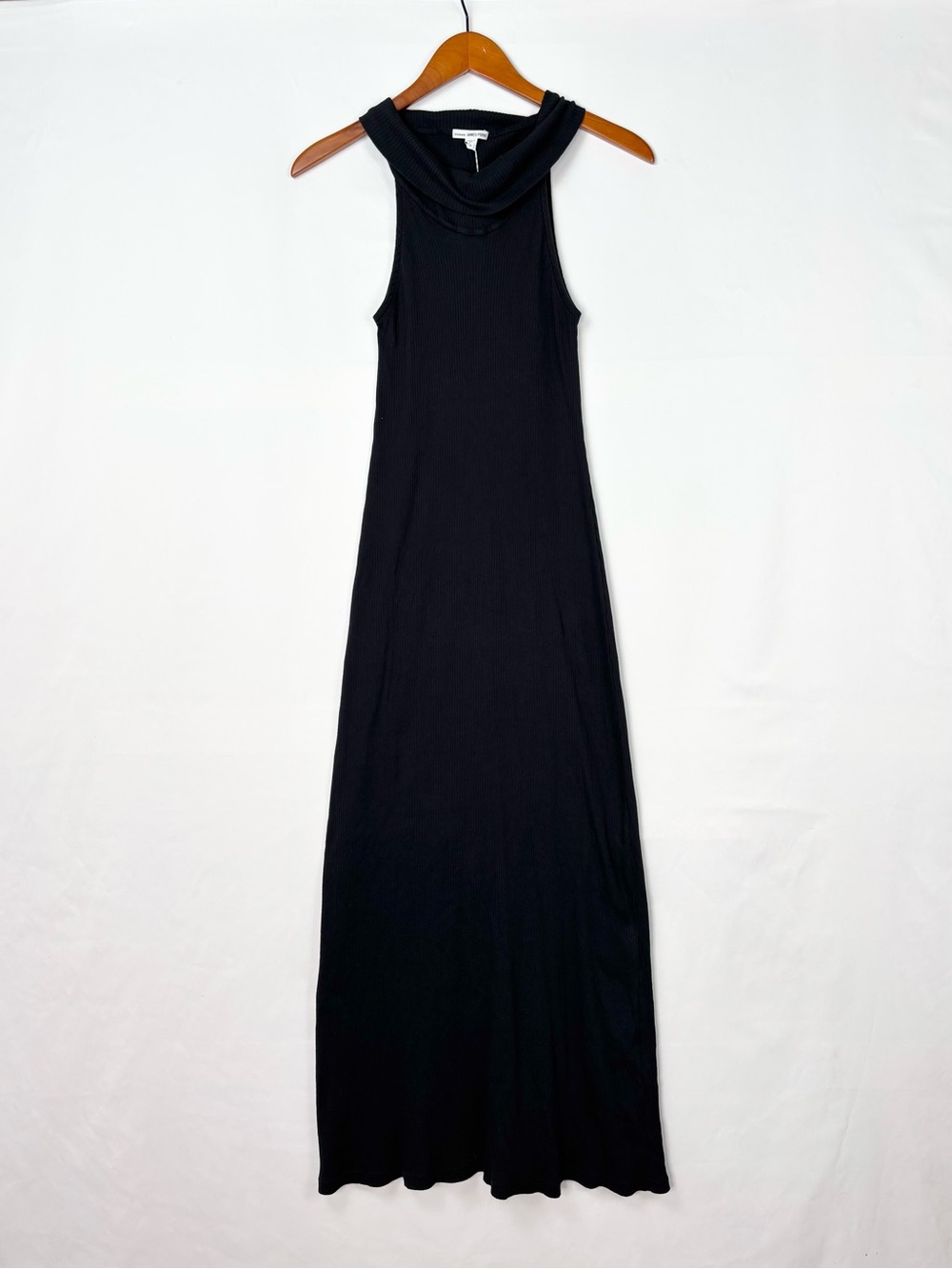 NEW James Perse Cut Away Midi Dress in True Black Size 0 USA Ribbed